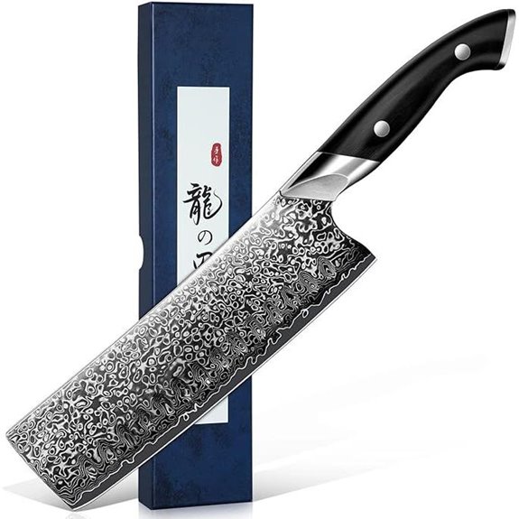 Dragon Riot Japanese Nakiri Knife with Wooden Handle
