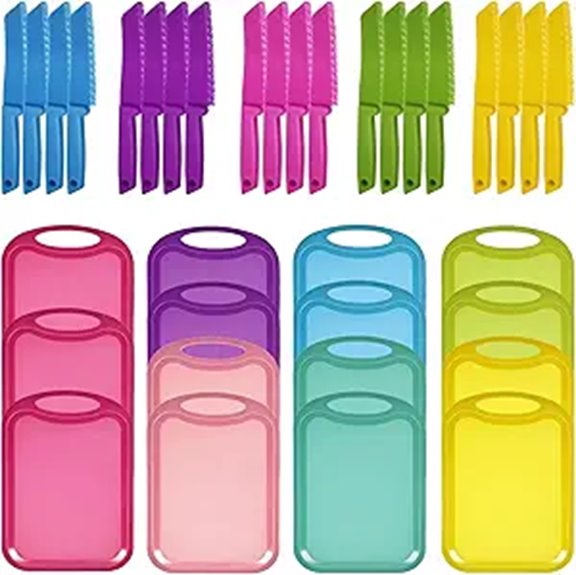 30 Pcs Kid-Safe Plastic Cutting Board and Knives Set