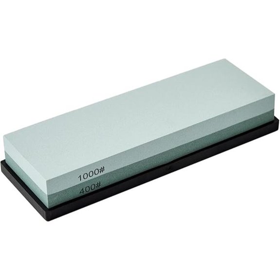 Knife Sharpening Stone with Rubber Base 400/1000 Grit