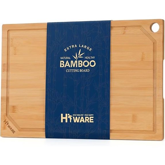 Hiware Large Bamboo Cutting Board with Juice Groove