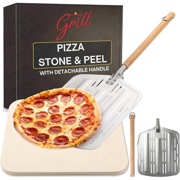 Hans Grill XL Pizza Stone with Peel