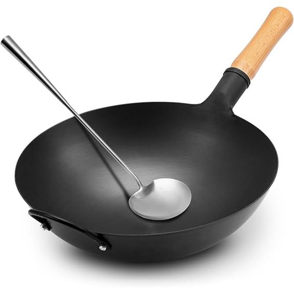 WANGYUANJI 14.17-inch Iron Round-Bottom Wok