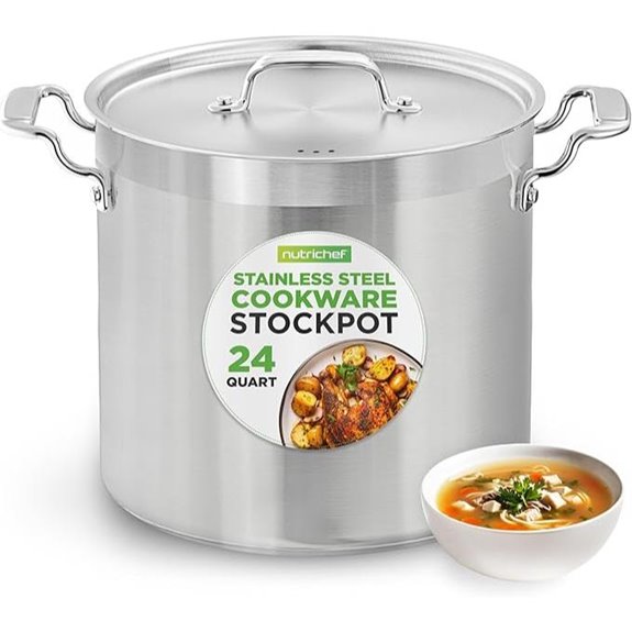 NutriChef 24 Quart Stainless Steel Stock Pot
