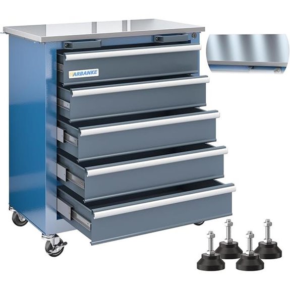 LARBANKE 5-Drawer Rolling Tool Chest with Lock