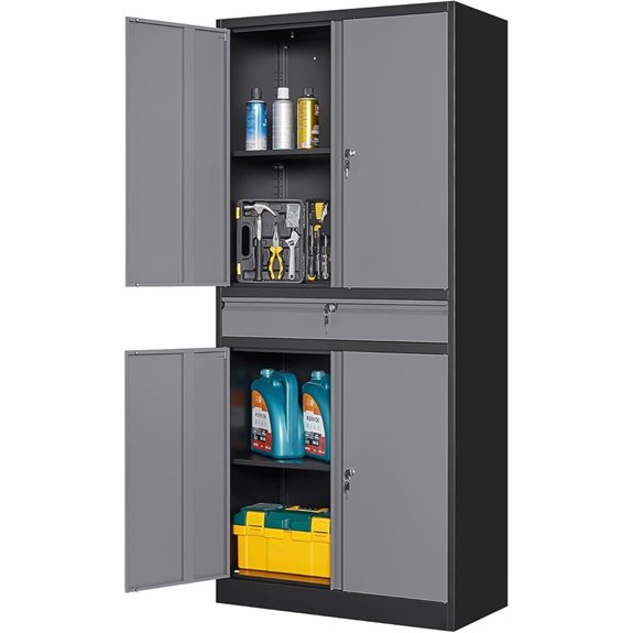 Yizosh Metal Garage Storage Cabinet with Lock