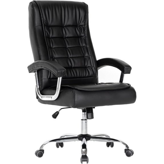 Executive Leather Office Chair with Armrest and High Back