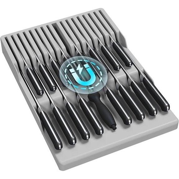 Lifewit Magnetic Drawer Knife Organizer with Slots