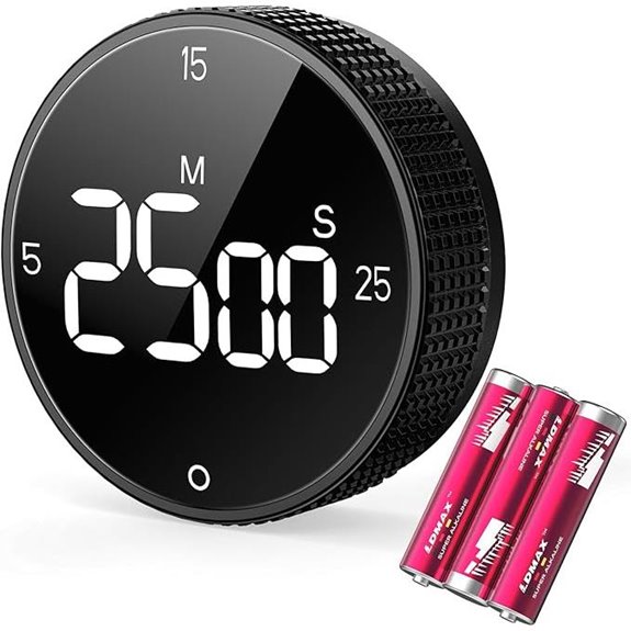 Magnetic Kitchen Timer with Loud Alarm and Large Display