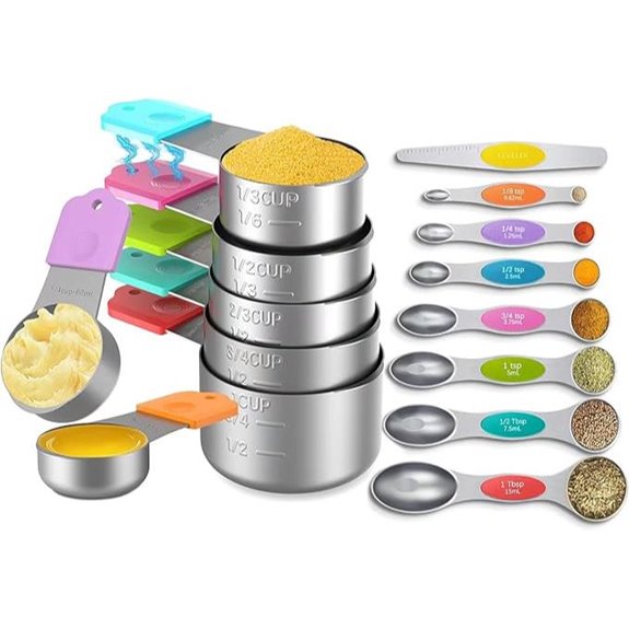 Magnetic Stainless Steel Measuring Cups & Spoons Set