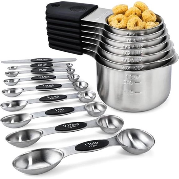 Magnetic Stainless Steel Measuring Cups and Spoons Set