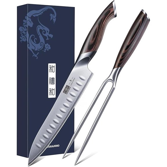 HOSHANHO Carving Knife & Fork Set for Meat