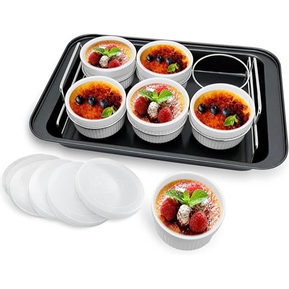 Ramekins Set with Silicone Lids for Baking and Gifts