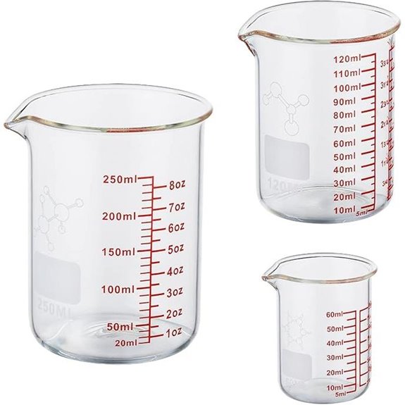 Ackers Mini Borosilicate Glass Measuring Beaker Set