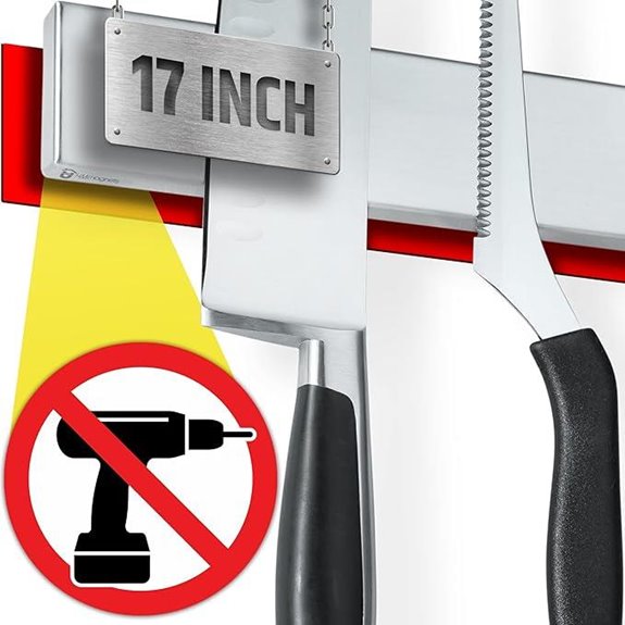 Magnetic Knife Holder with No Drill Adhesive Backing