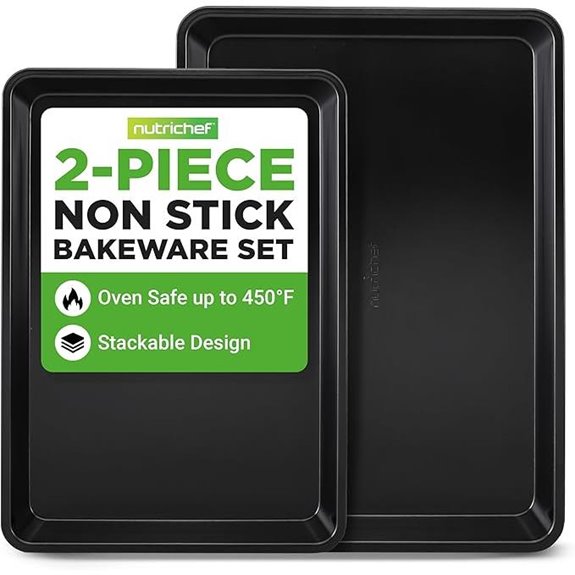 NutriChef 2-Piece Non-Stick Baking Sheet Set