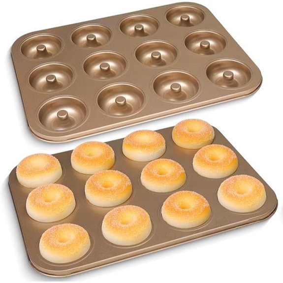 Non-Stick 12-Cavity Donut Pan for Baking Doughnut Roasting Pan 2-Count