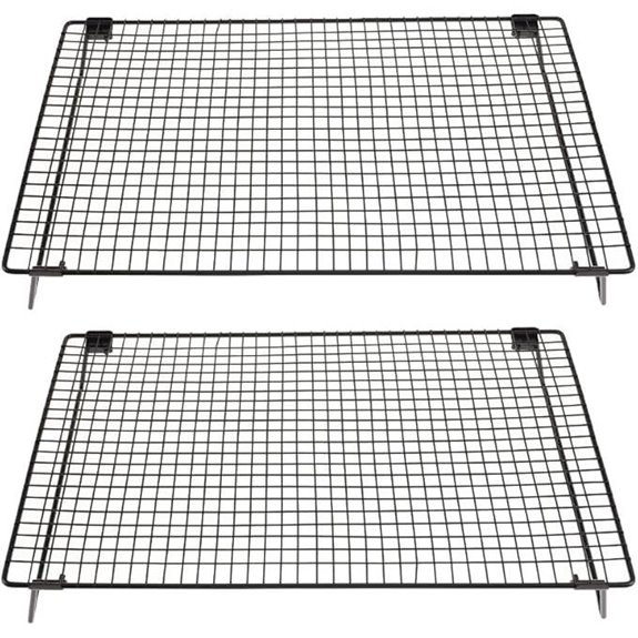Set of 2 Non-Stick Cooling Racks with Folding Legs