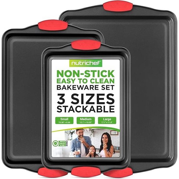 NutriChef Nonstick Baking Pans (3-Piece Set)