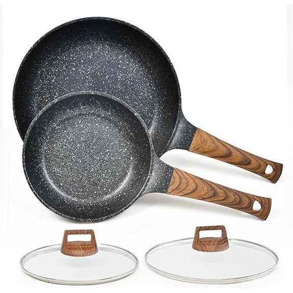 Nonstick Frying Pan Set with Glass Cover