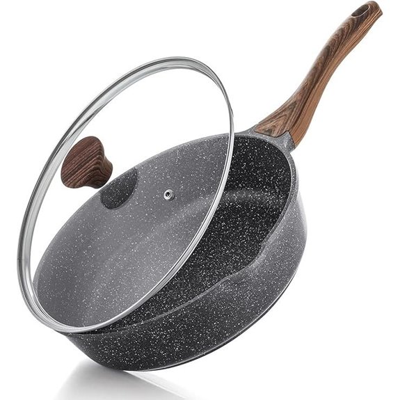 SENSARTE Nonstick Deep Frying Pan with Lid
