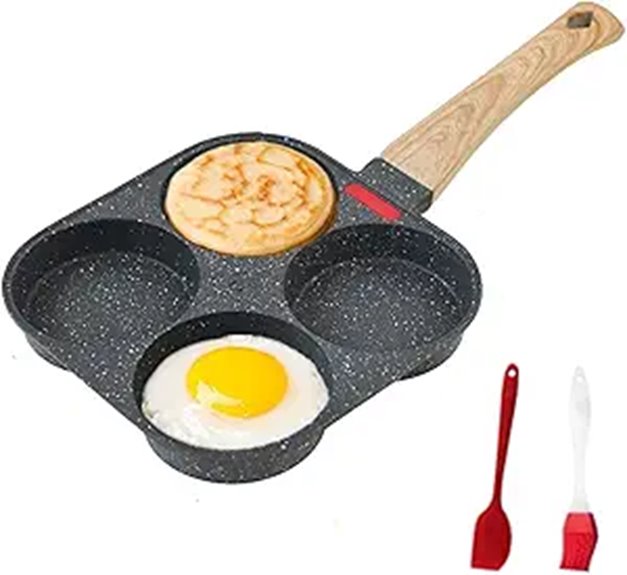 4-Cup Nonstick Egg Pan for Breakfast and Pancakes