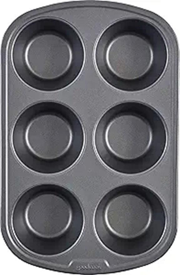 GoodCook Everyday Nonstick Steel Jumbo Texas Muffin Pan 6-cup Gray