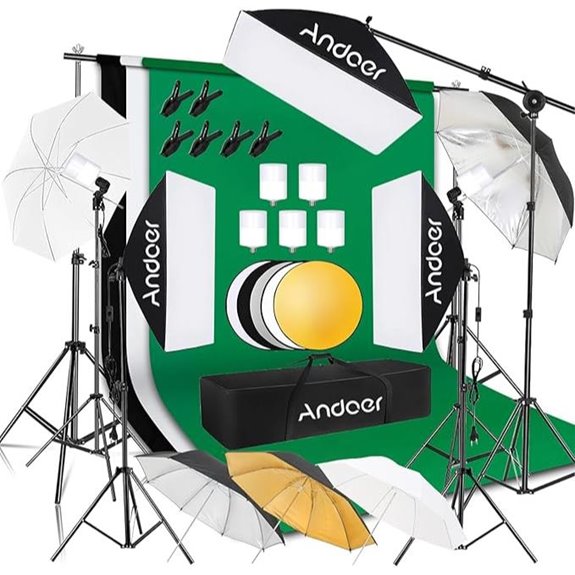 Andoer Photography Lighting Kit with Backdrops and Umbrellas