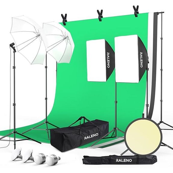 RALENO Photo Backdrop Stand & Studio Lighting Kit