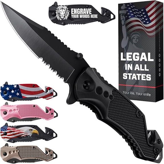 Good Worker Pocket Knife with Clip and Serrated Blade