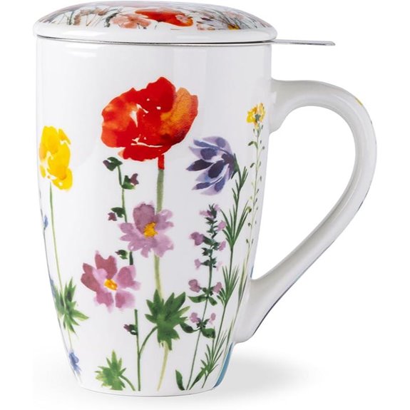 AmorArc 18oz Porcelain Tea Mug with Infuser