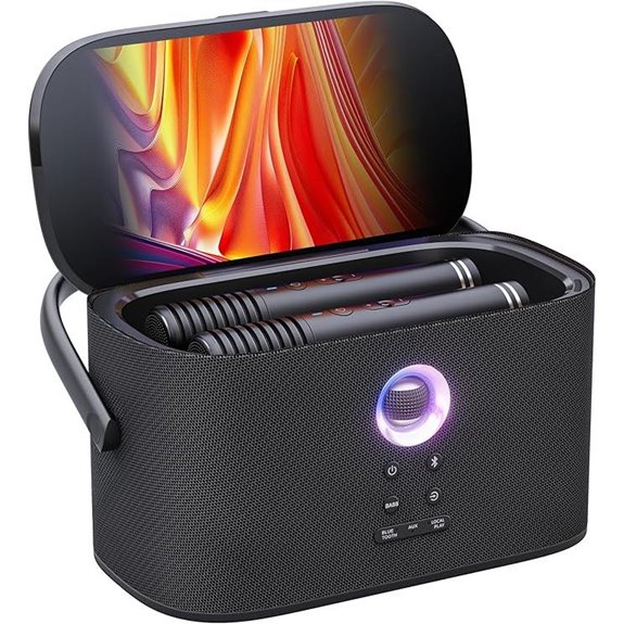 Ikarao Portable Karaoke Machine with Microphones and Speakers
