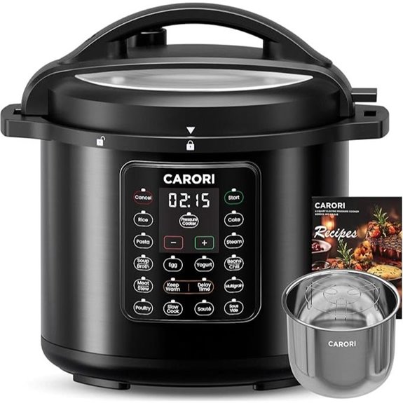 1200W 12-in-1 8Qt Stainless Steel Pressure Cooker