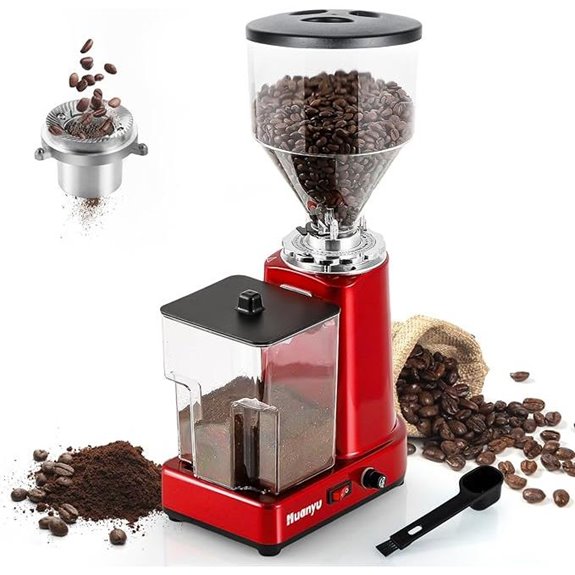 Huanyu Flat Burr Coffee Grinder with 19 Settings