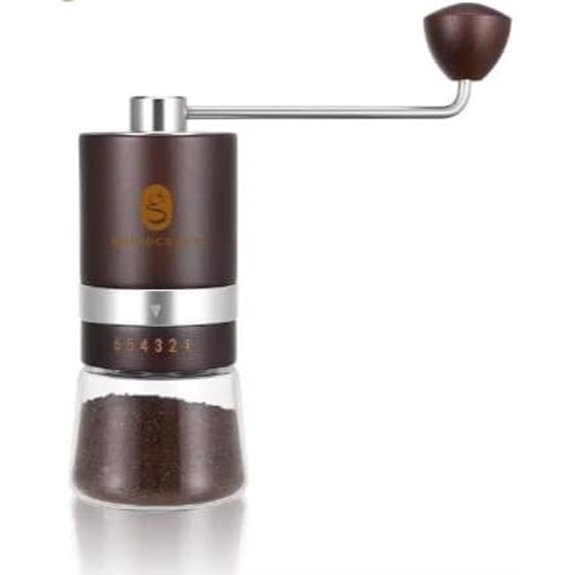 Premium Beechwood Manual Coffee Grinder with Stainless Steel Burr