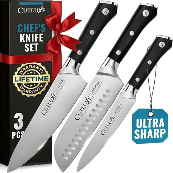 Cutluxe 3-Piece Professional Chef's Knife Set