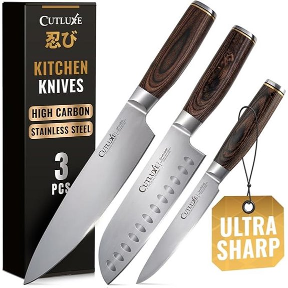 Cutluxe 3-Piece Japanese Chef Knife Set