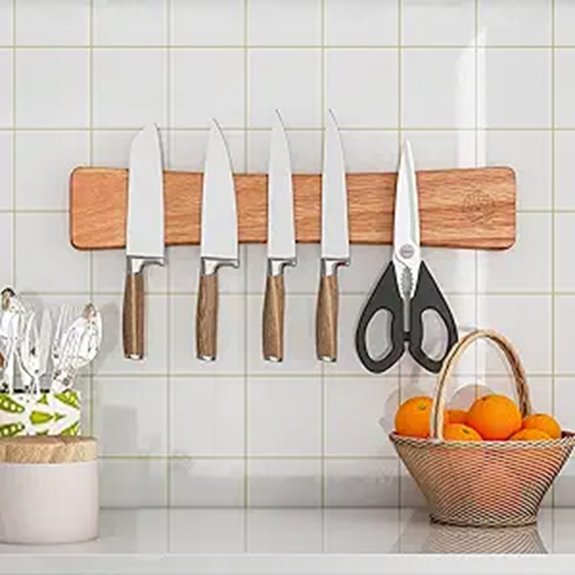 Premium Oak Magnetic Knife Strip with N52 Magnets
