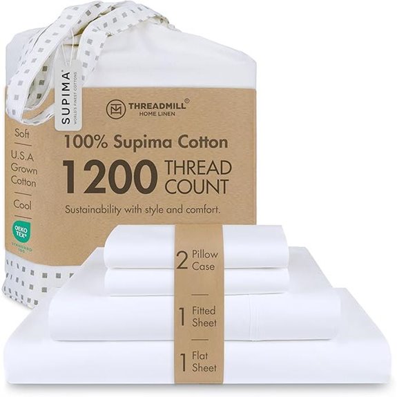 Threadmill 100% Supima Cotton King Sheets Set
