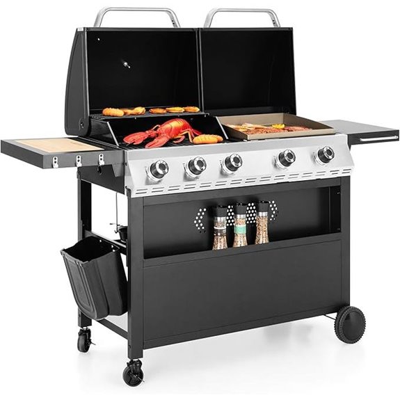 Captiva Propane Gas Grill & Griddle Combo with Cast Iron