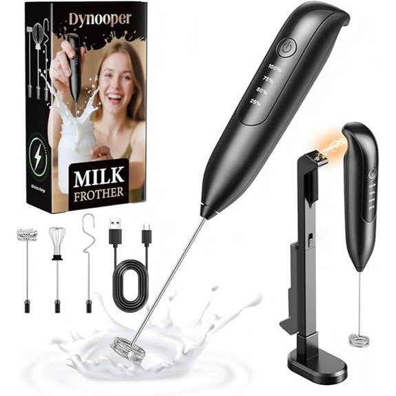 Rechargeable 3-in-1 Milk Frother with Digital Display
