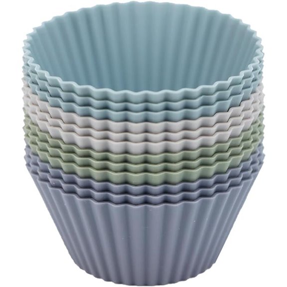 Silicone Muffin Cups 12 Pack Reusable BPA Free