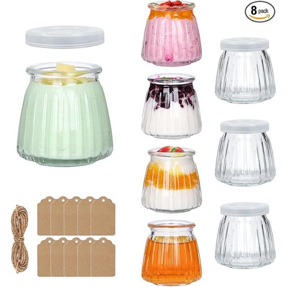 Mini Clear Glass Jars with Lids Set of 8