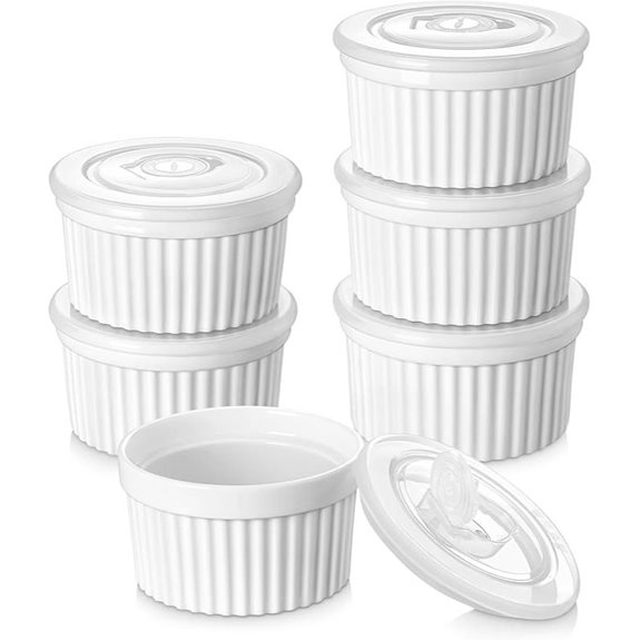 Vancasso 10 oz Ramekins with Lids (6-Pack)