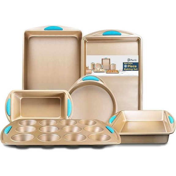 Perlli 6-Piece Nonstick Baking Set with Silicone Handles