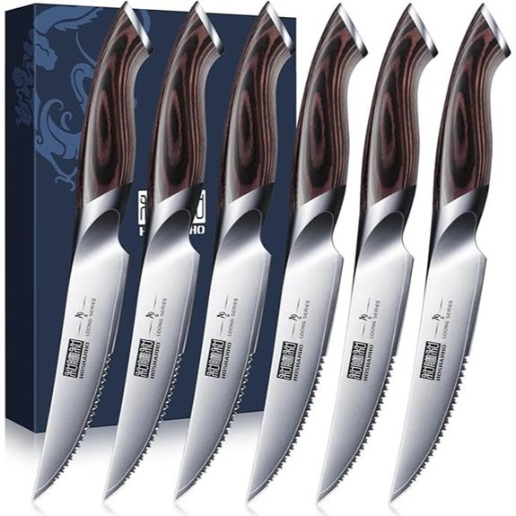 HOSHANHO 6-Piece Serrated Steak Knife Set