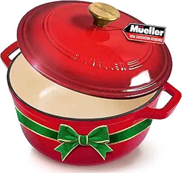 Mueller 6qt Enamel Cast Iron Dutch Oven