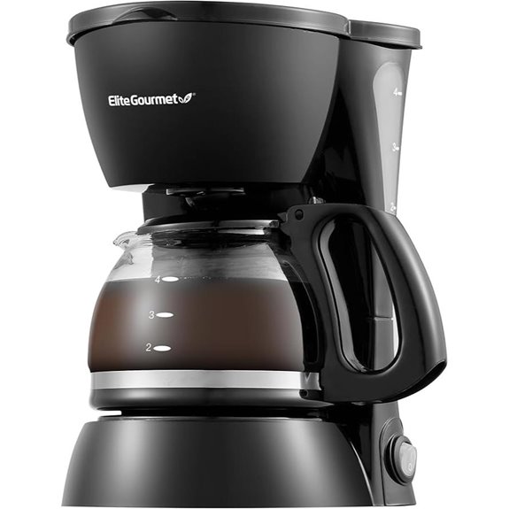 Elite Gourmet 4-Cup Coffee Maker with Carafe