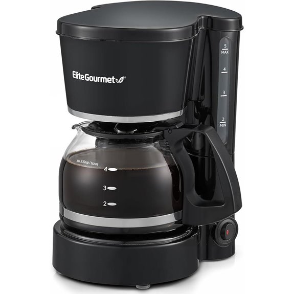 Elite Gourmet 5-Cup Coffee Maker with Reusable Filter