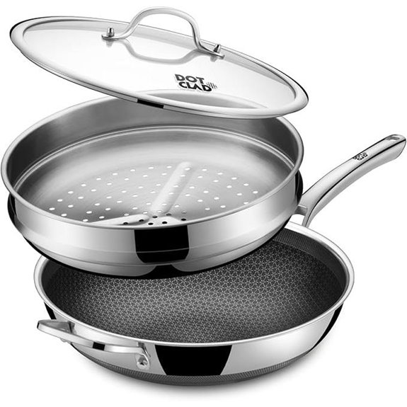 13-Inch Non-Stick Stainless Steel Wok with Lid
