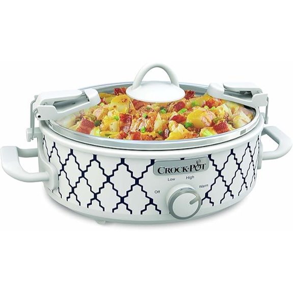 Crock-Pot 2.5 Quart White/Blue Casserole Slow Cooker